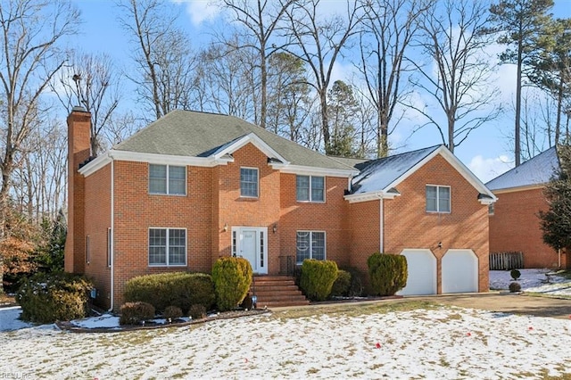 colonial house with a garage