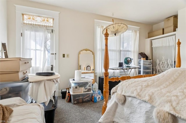 bedroom with carpet floors