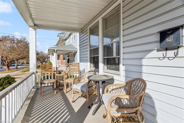 wooden deck with a porch