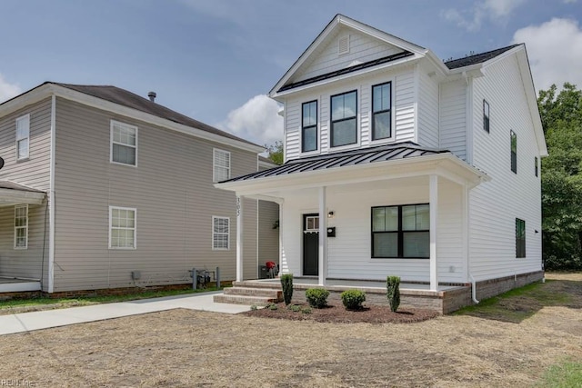 view of front of property with covered porch