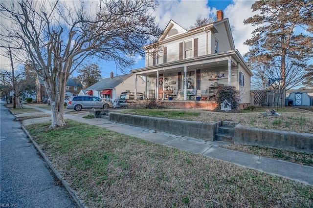 view of front of property with covered porch