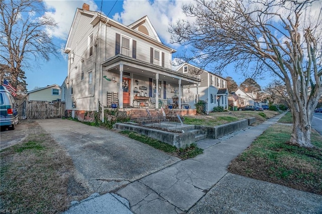 view of front of home with a porch