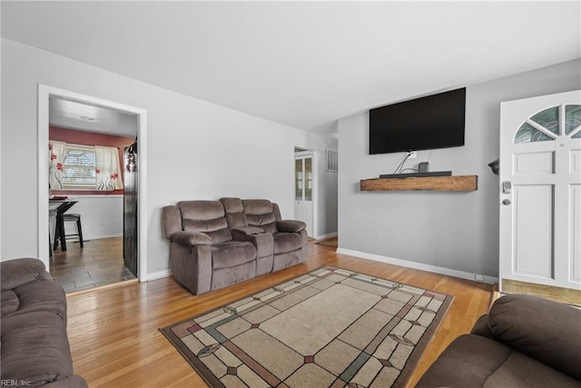 living room featuring hardwood / wood-style flooring