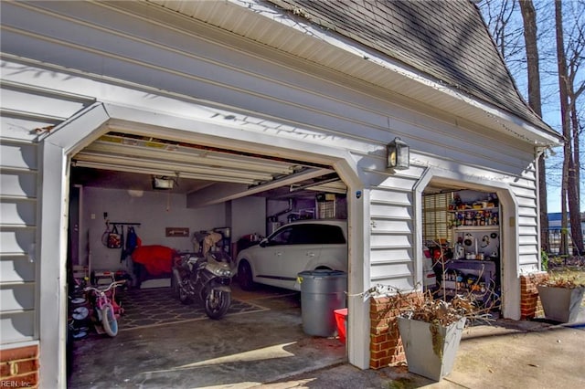 garage featuring a garage door opener