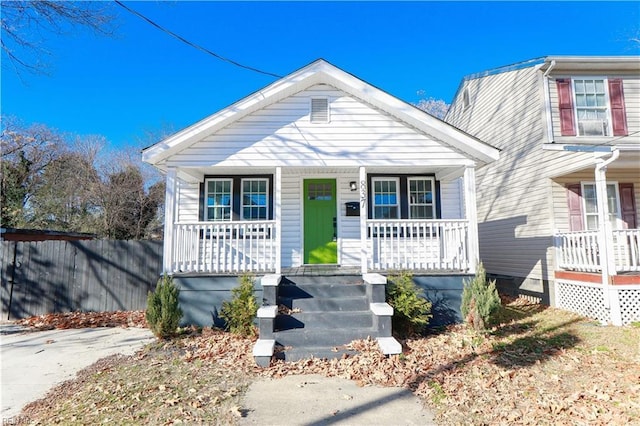 bungalow-style home featuring a porch