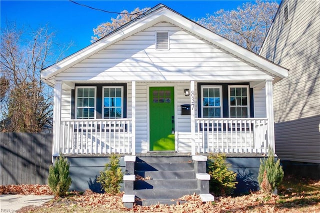 bungalow with covered porch