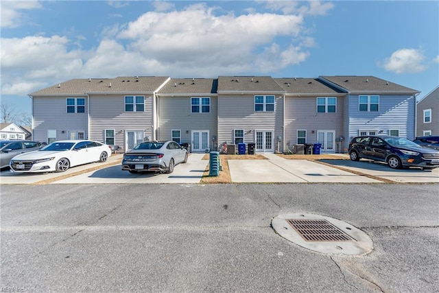 view of parking with french doors