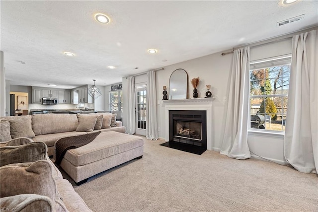 view of carpeted living room