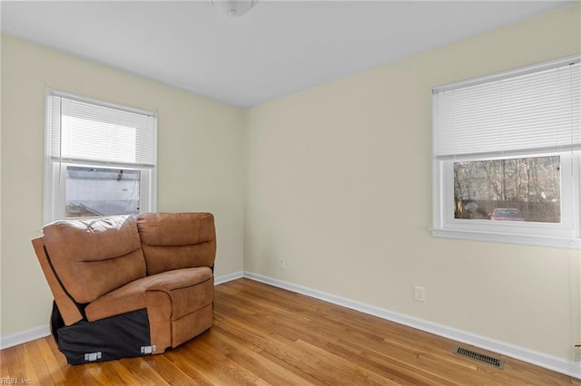 living area featuring light wood-type flooring