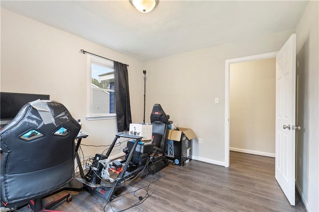 misc room with hardwood / wood-style flooring