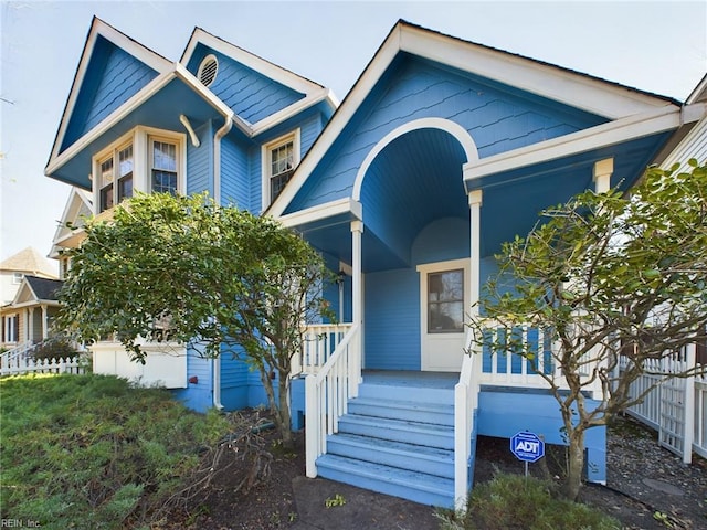 view of front of house with covered porch