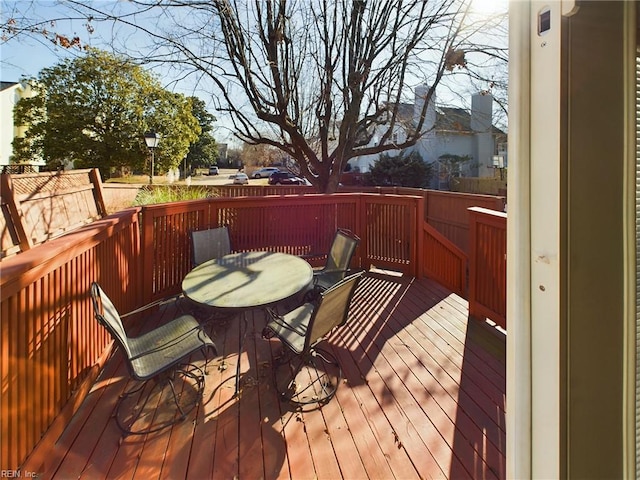 view of wooden deck