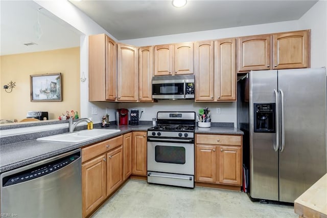 kitchen with sink and stainless steel appliances