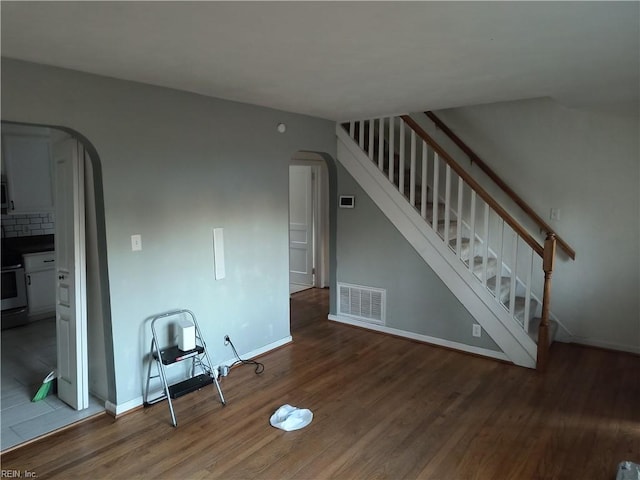 living room with hardwood / wood-style flooring