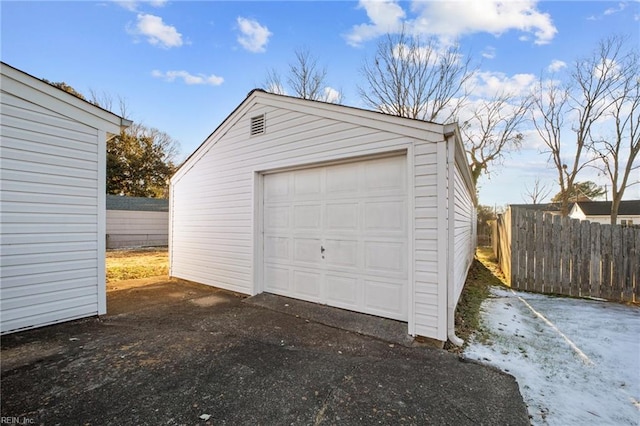 view of garage