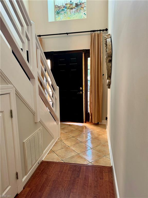 entryway with tile patterned flooring