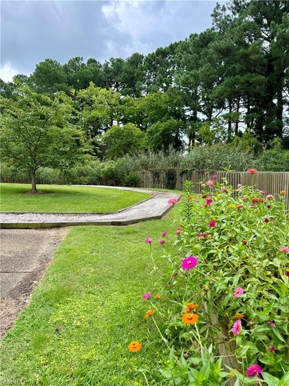 view of community featuring a yard