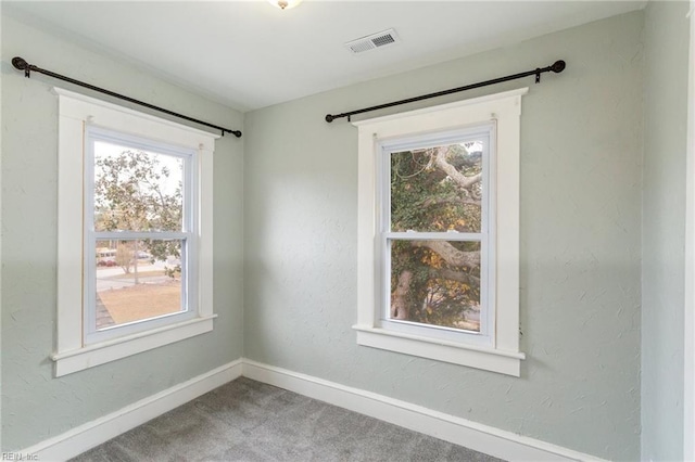 view of carpeted spare room