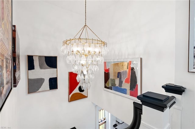 room details with a notable chandelier