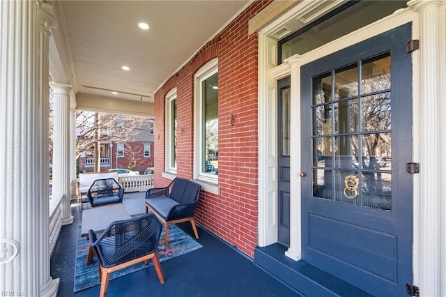 view of patio / terrace featuring covered porch