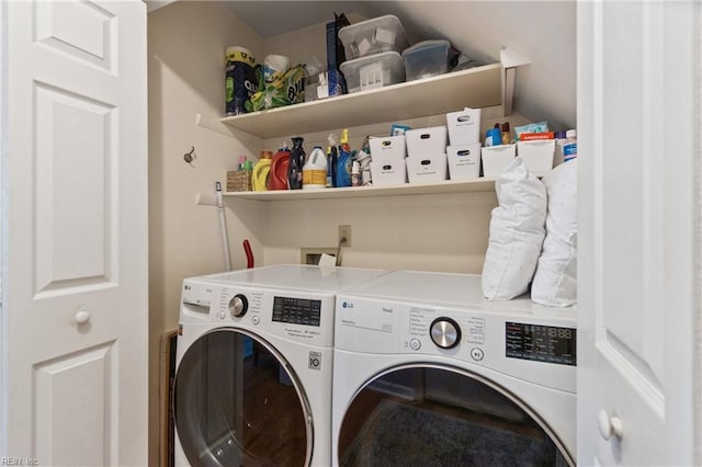 laundry room featuring separate washer and dryer