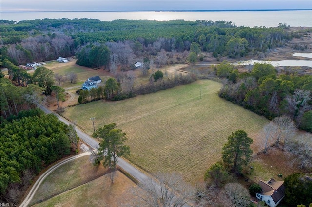 aerial view with a rural view