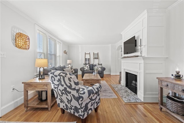 living room featuring light hardwood / wood-style flooring