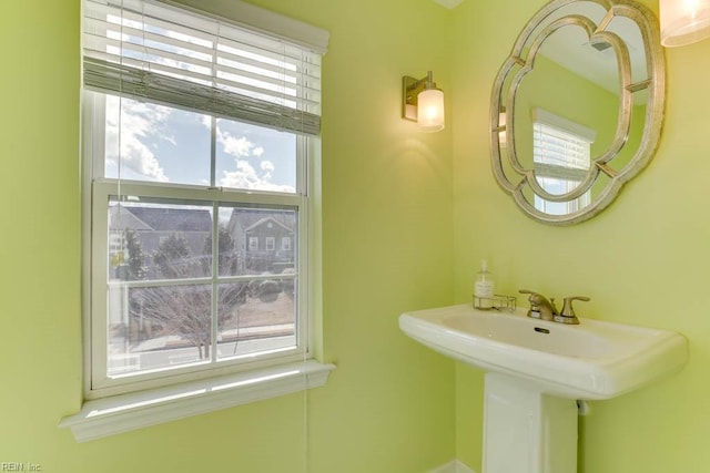 bathroom featuring sink and a wealth of natural light