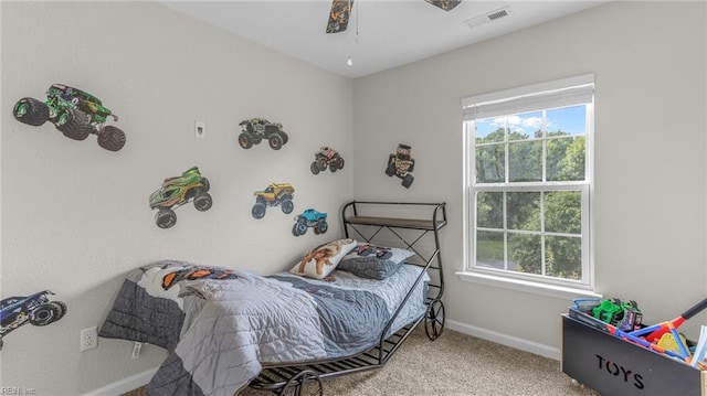 bedroom with carpet floors