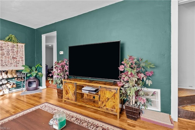 living room featuring wood-type flooring