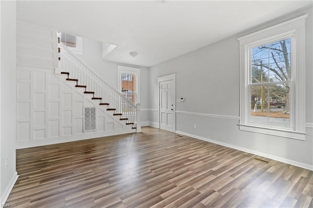 interior space with hardwood / wood-style floors