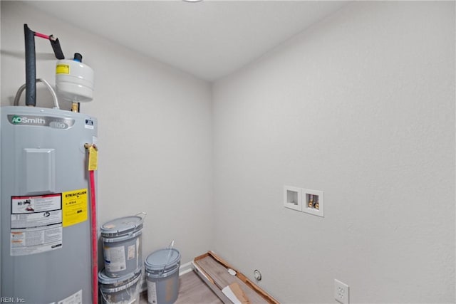 utility room with electric water heater