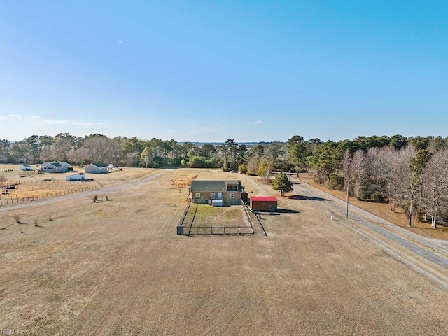 bird's eye view featuring a rural view