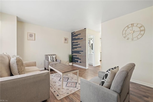 living room featuring hardwood / wood-style flooring