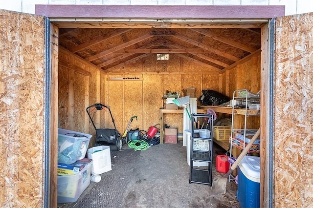 view of storage area