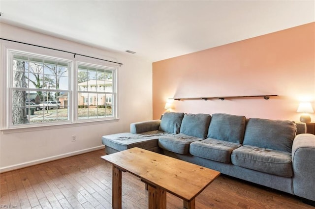 living room featuring hardwood / wood-style flooring