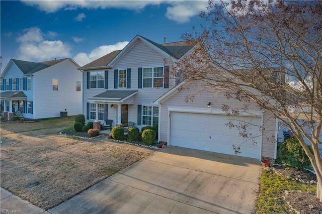 view of front of house with a garage