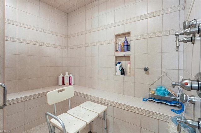 bathroom featuring walk in shower