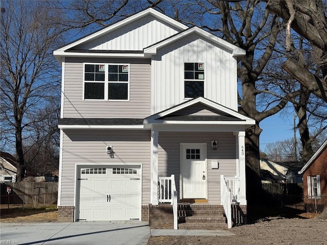 view of front of home with a garage