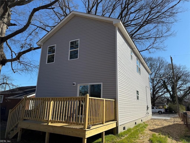 rear view of house with a deck