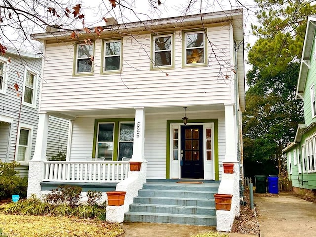 view of front of property with a porch