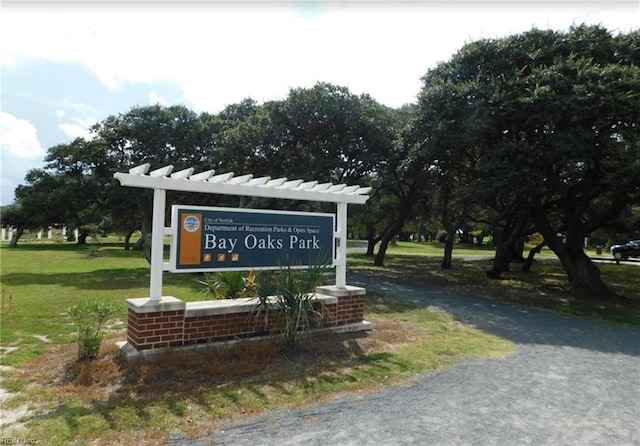 view of community sign