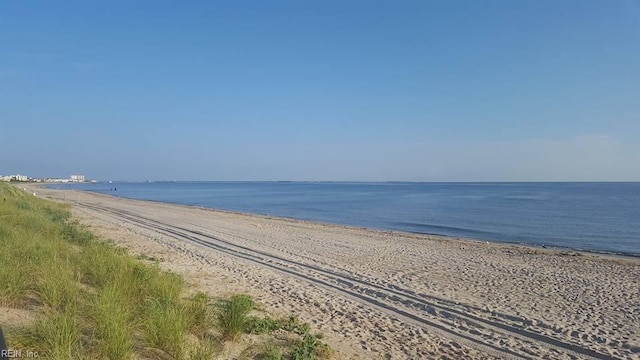 view of water feature featuring a beach view