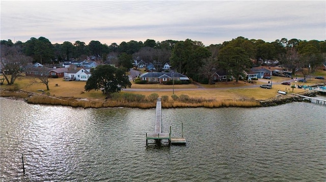 water view with a dock