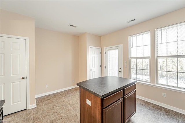 kitchen with a kitchen island