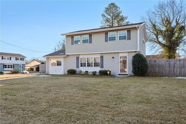 view of front of property with a front yard