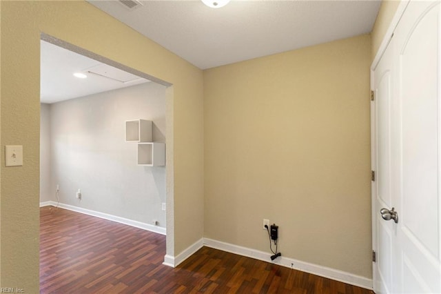 interior space with dark hardwood / wood-style flooring