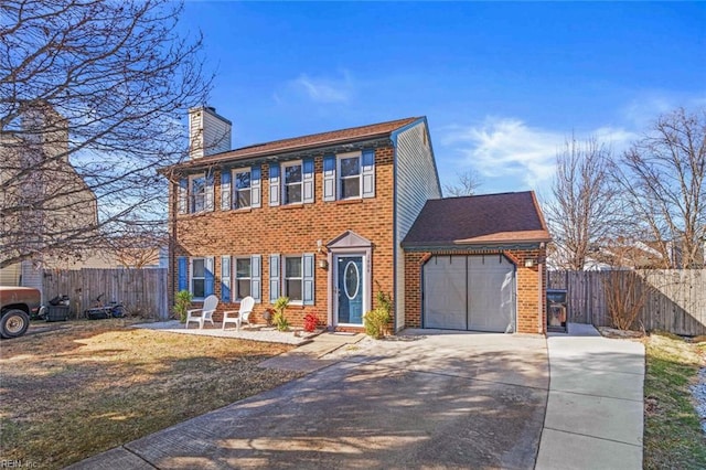 colonial house with a garage