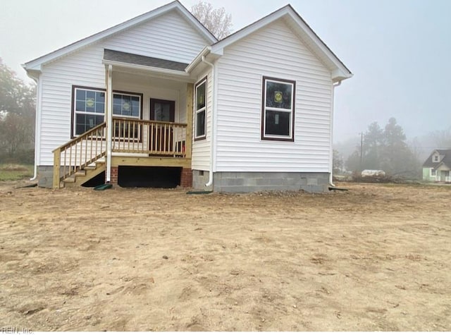 view of front of home with a porch