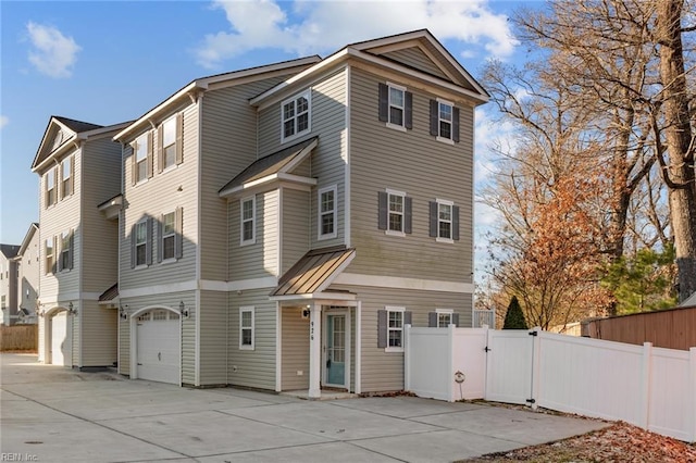 view of property with a garage